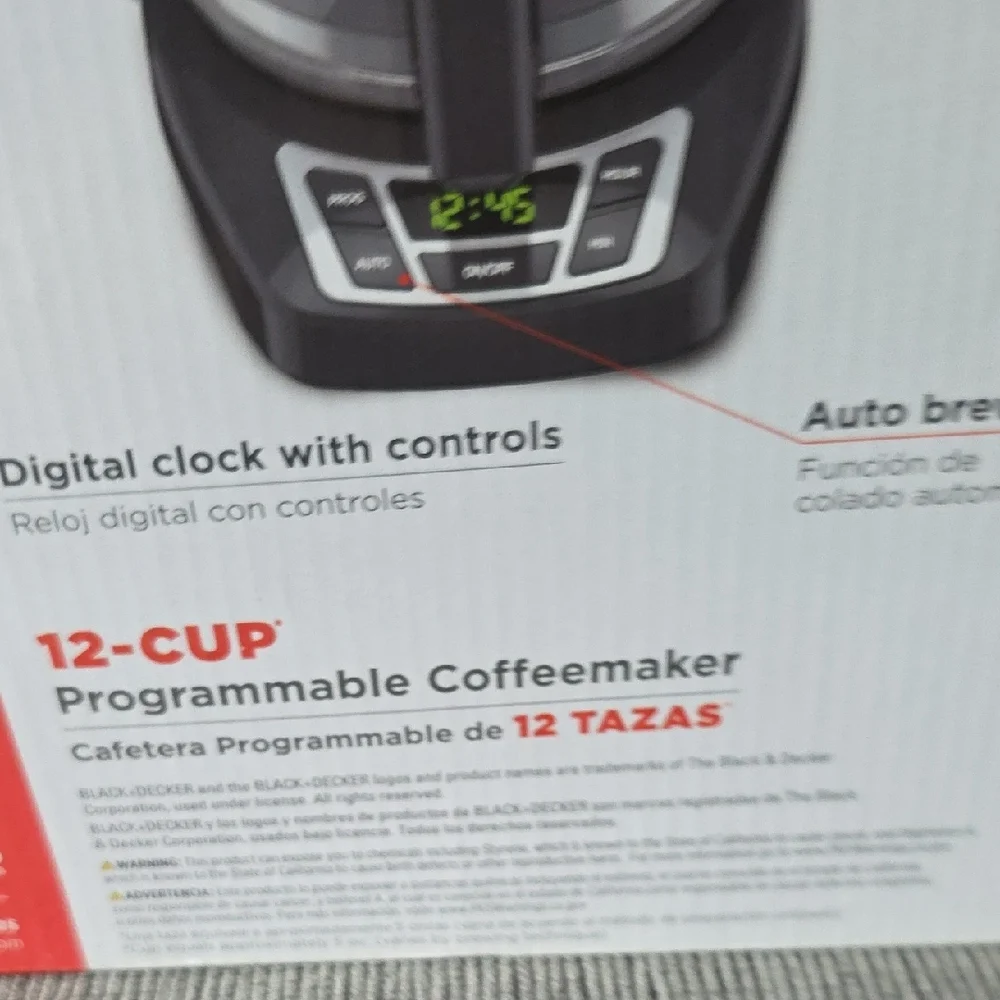 Black & Decker 12-Cup Programmable Coffee Maker With Digital Controls, New